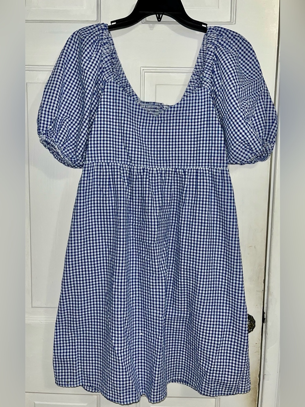 Blue Gingham Babydoll Dress